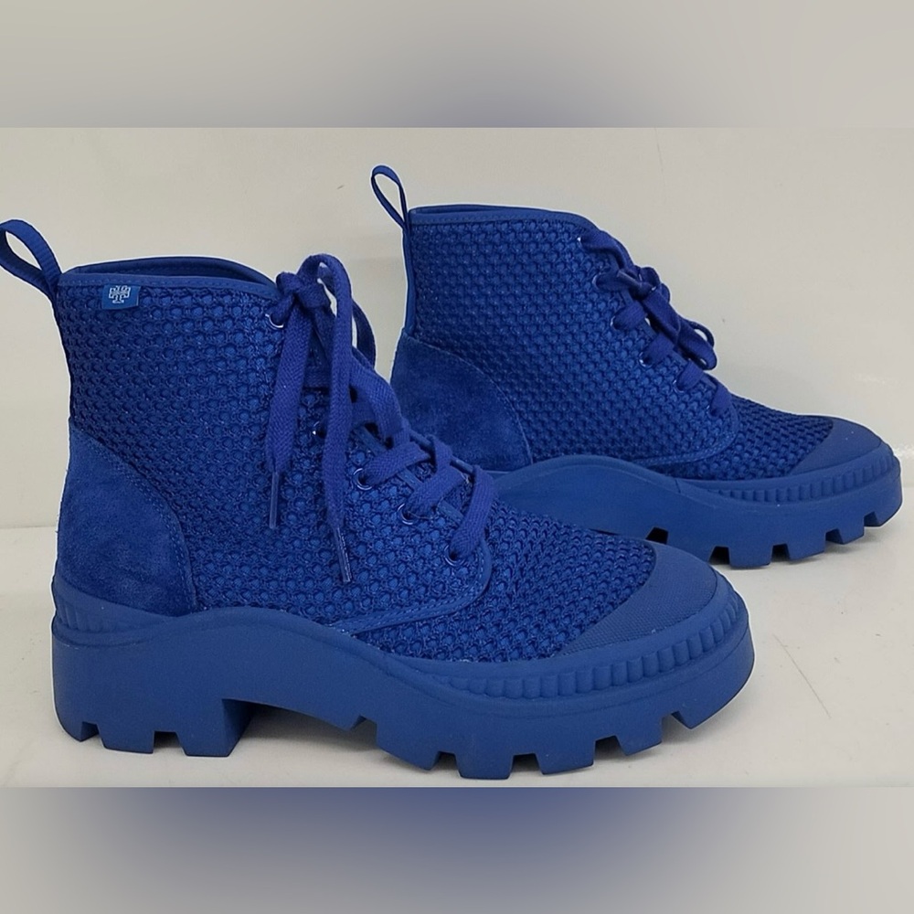 Tory Burch royal blue combat boot sneaker